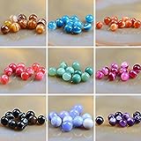 Massive Beads 80PCS 10MM Natural Crystal Beads Stripe Agate Gemstone Round Loose Energy Healing Beads with Free Crystal Stretch Cord for Jewelry Making (Stripe Agate, 10MM)