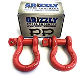 2 Pack- D Ring Shackles 3/4 INCH – Red – Heavy Duty Forged Steel with 4.75 Ton Capacity – Ideal for Jeeps, ATV’s, Trucks to use with Recovery,Towing, Snatch Straps,Snatch Block,Tree Savers