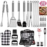 Grill Accessories, 29PCS Grill Set BBQ Tools Gifts for Men & Women, Grilling Tools Set for Outdoor Grill, Stainless Steel BBQ Kit with Bag, Grill Mats for Backyard Barbecue, Grill Utensils Set for Dad