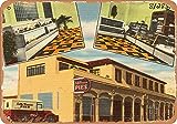 7 x 10 METAL SIGN - California Postcard - Sally Thompson Bakery, 379 Prevost St., San Jose, Calif. - Vintage Rusty Look