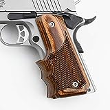 Altamont 1911 Grips - Fingergroove - Full Size 1911 Real Wood Gun Grips w. Ambi Safety fits Most Commander, Standard & Government 1911 Models - Made in USA - Walnut - Checkered