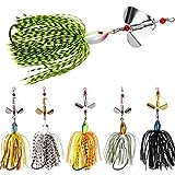 Bass Fishing Spinner Bait Lures, Multicolor Buzzbait Metal Jig Fishing Lure Kit Swimbaits for Bass Pike Trout Freshwater Saltwater Fishing (6pcs)
