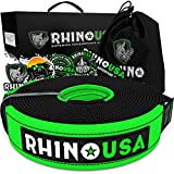 Rhino USA Recovery Tow Strap (3' x 20') Lab Tested 31,518lb Break Strength - Heavy Duty Offroad Straps with Triple Reinforced Loop Ends to Ensure Peace of Mind - Emergency 4x4 Off Road Towing Rope