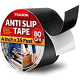 Grip Tape - Heavy Duty Anti Slip Tape for Stairs Outdoor/Indoor Waterproof 4Inch x 35Ft Safety Non Skid Roll for Stair Steps Traction Tread Staircases Grips Adhesive Non Slip Strips Nonslip Walk Black