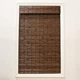 Radiance 2216312E Cordless Dockside Flatstick Bamboo Roman Shade, Cocoa, 35 in. W x 64 in. L