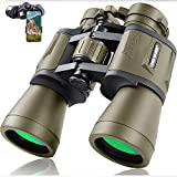 20x50 Military Binoculars for Adults with Smartphone Adapter - Compact Waterproof Tactical Binoculars for Bird Watching Hunting Hiking Concert Travel Theater with BAK4 Prism FMC Lens, Mud