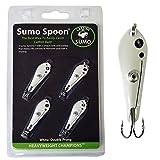 Sumo Spoon – Catfishing Bait Spoon for Skipjack, White Bass, Striped Bass and Other Baitfish, 1 5/8' (2 Prong, White)