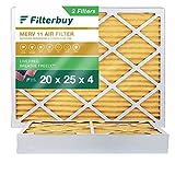 Filterbuy 20x25x4 Air Filter MERV 11 Allergen Defense (2-Pack), Pleated HVAC AC Furnace Air Filters Replacement (Actual Size: 19.38 x 24.38 x 3.63 Inches)
