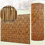 Natural Reed Screen Curtain,Bamboo Fencing,3.3 feet High x 16.4 feet Long Privacy Fence 1Screen Panels,Garden Decorative Reed Fence Roll,for Backyard Patio Garden and More (Color : Brown)