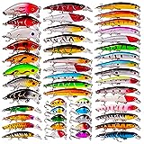 BAIKALBASS Bass Fishing Lures Kit Set Topwater Hard Baits Minnow Crankbait Pencil VIB Swimbait for Bass Pike Fit Saltwater and Freshwater (480-48pcs)