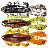 SPARKLYBASS 30 Pieces 3'' Crawfish Soft Plastic Lure, Bandito Bug Crayfish Creature Lure Crawdad Plastic Bass Baits Kit Artificial Soft Shrimps Fishing Lure for Freshwater Saltwater