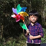 HUOFU Plastic Rainbow Flower Pinwheels for Yard and Garden Decorations, Kids Toys Sunflower Pinwheels Garden Wind Spinners Lawn Ornaments(24cm)