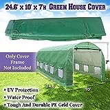BenefitUSA Replacement Cover Canopy for Larger Green House 24.6'X10'X7' Walk in Outdoor Plant Gardening Greenhouse (Frame Does Not Included)