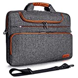 DOMISO 17 Inch Multi-Functional Laptop Sleeve Business Briefcase Waterproof Messenger Shoulder Bag Compatible with 17'-17.3' Notebooks/Dell/Acer/HP/MSI/ASUS, Dark Grey