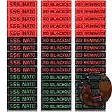 45 Pack Magazine Marking Band 5.56 NATO, 223 REM, 300 Blackout Magazine Bands for Accessories (Red and Black Base)